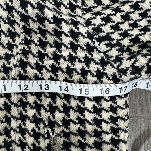 Lauren Ralph Lauren Black White Houndstooth Lambswool Moto Jacket Size M - Picture 10 of 12